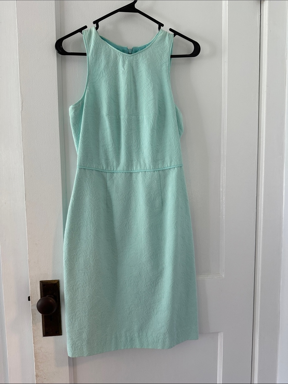 J. Crew Mint Sleeveless Textured Midi Sheath Dress